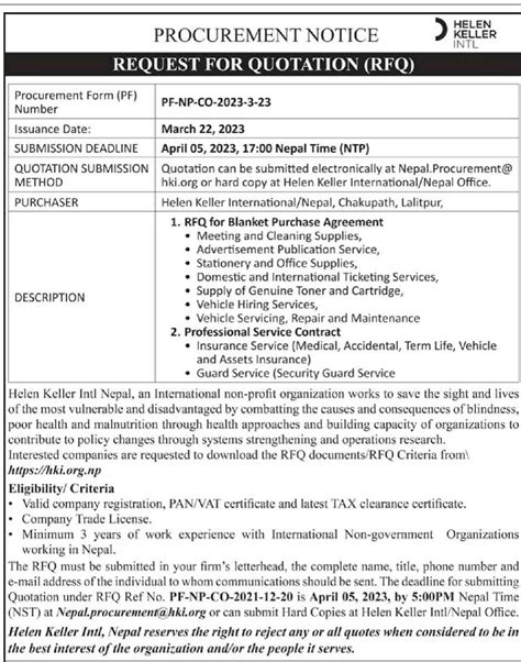 REQUEST FOR QUOTATION RFQ Tender Merojob