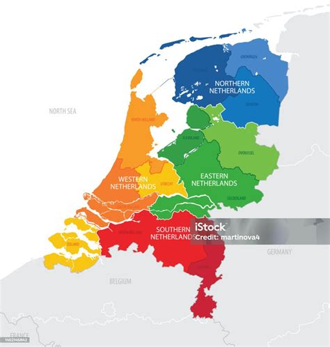 Karte Der Niederlande Mit Verwaltungsgliederung Des Landes In Regionale