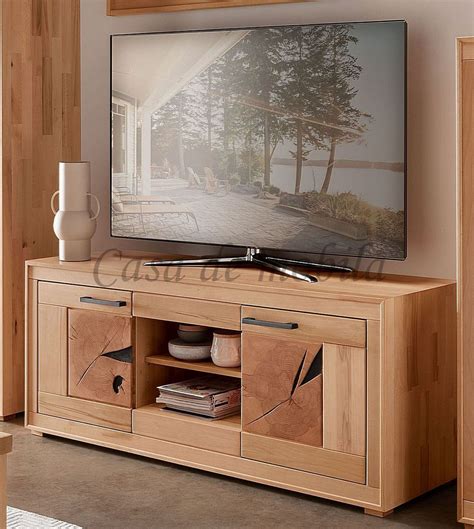 Tv Lowboard Ii X X Cm Rustic Kernbuche Ge Lt Hirnholz Casa De Mobila