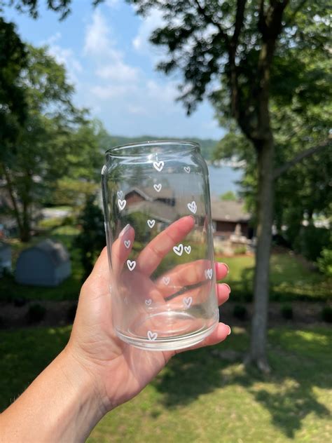 Mini Hearts Beer Glass Can Glass Coffee Cup Soda Glass Can Etsy