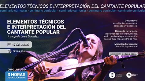 Seminario Elementos T Cnicos E Interpretaci N Del Cantante Popular