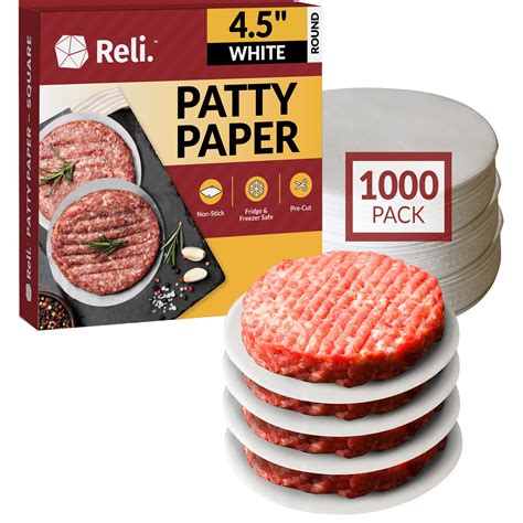 Buy 1000 Pack Reli Hamburger Patty Paper 45 Inch Round Wax