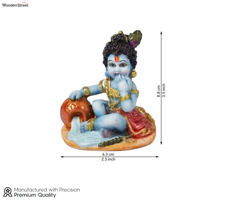 Buy Lord Krishna Makhan Chor God Figurines At Off Online Wooden