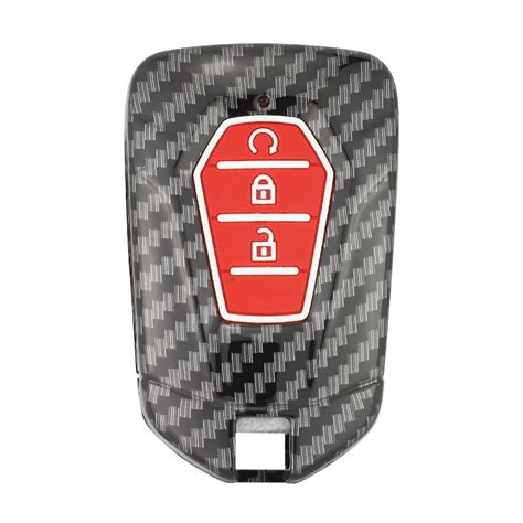 Isuzu Button Red Carbon Fiber Car Key Cover National Garage