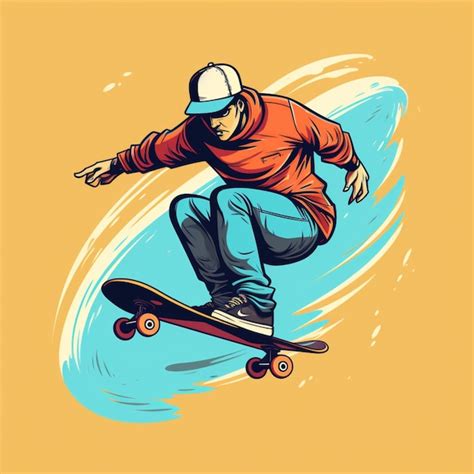 Premium Ai Image Skateboarding Cartoon Logo