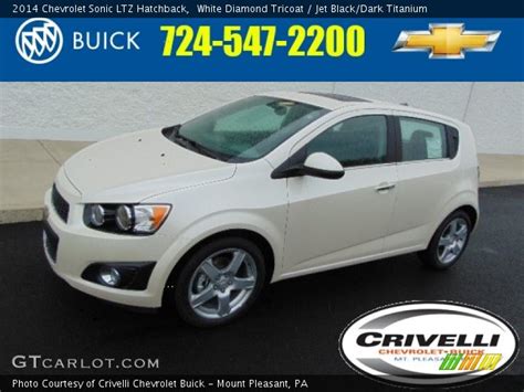 White Diamond Tricoat Chevrolet Sonic Ltz Hatchback Jet Black