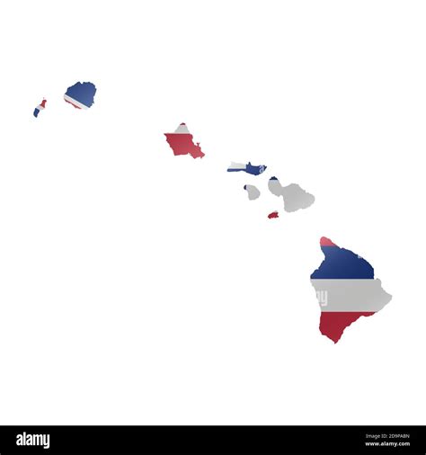 Waving Flag Map Of Hawaii Vector Illustration Stock Vector Image And Art