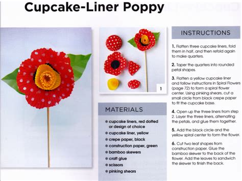 Craftside How To Make A Cupcake Liner Poppy From The Book How To Make