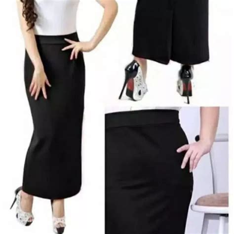 Jual Rok Span Hitam Panjang Rok Span Scuba Panjang Wanita Kekinian