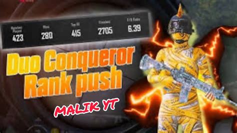 BGMI DUO CONQUEROR RANK PUSHRUSH GAMEPLAY WITH 2 CHICKEN DINNERS Bgmi