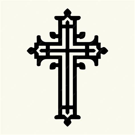 Christians Cross Silhouette Vector Illustration Premium Ai Generated