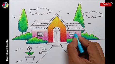 My house drawing/my house drawing/my favourite house drawing/easy house ...