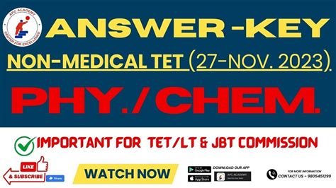 ANSWER KEY HP NON MEDICAL TET PHYSICS CHEMISTRY NOVEMBER 27