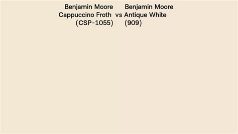 Benjamin Moore Cappuccino Froth Vs Antique White Side By Side Comparison