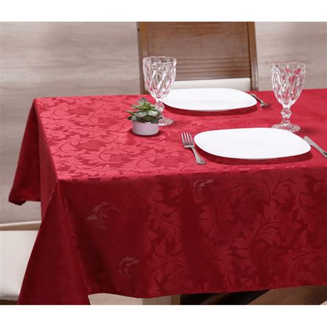 Toalha De Mesa Retangular 12 Lugares 3 50m X 1 35m Em Tecido Jacquard