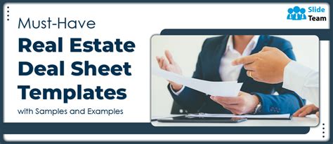 Must Have Real Estate Deal Sheet Templates With Samples And Examples