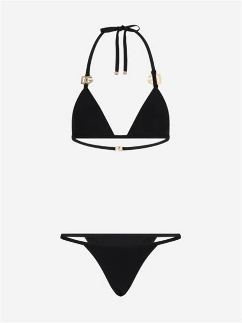 Dolce Gabbana Triangle Bikini With Dg Logo Reversible