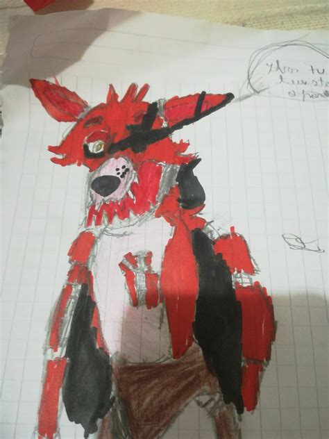 Mi dibujo de foxy FNaF Amino Español Amino