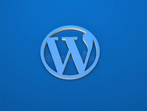 3d Rendering of the WordPress Logo Against a Blue Background Editorial ...