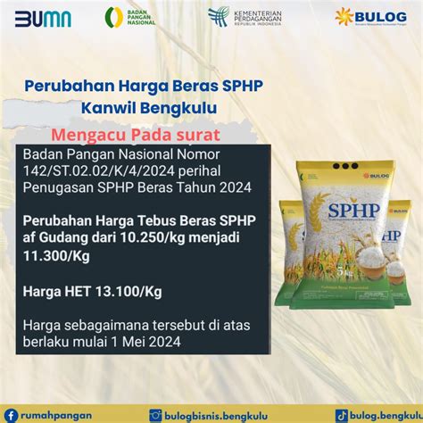 Harga Beras Sphp Bulog Resmi Naik Segini Harga Terbarunya