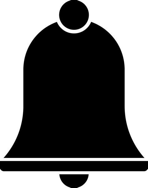 flat style bell icon  black color  vector art  vecteezy