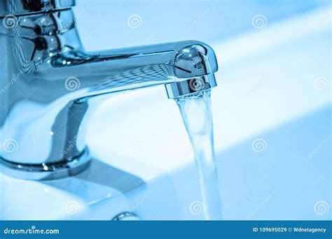 Running Water From A Faucet Stock Image Image Of Fresh Closeup