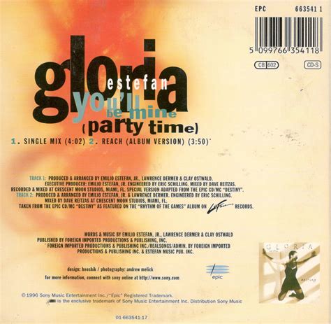 MUSICOLLECTION GLORIA ESTEFAN You Ll Be Mine Party Time 1996