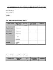 Ch Exp Lab Report Recations Of Aldehydes And Ketones With