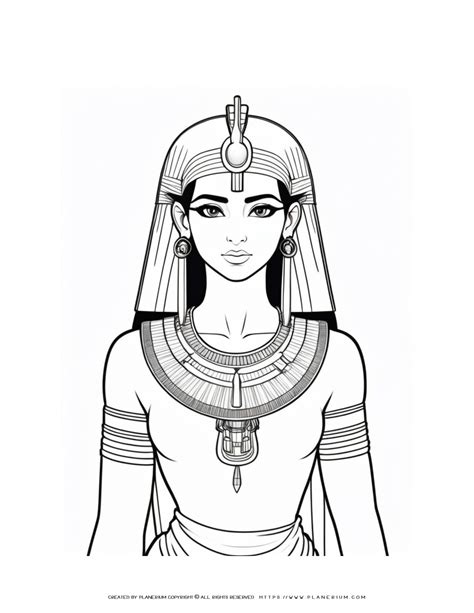 Cleopatra Illustration Coloring Page: Ancient Egypt Learning Fun!