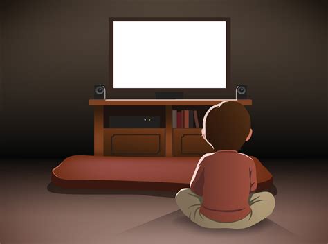 Cartoon Kid Watching Tv