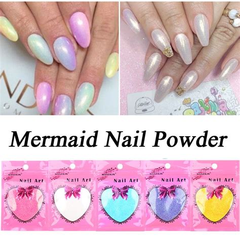 Fashion 10gbag Mermaid Mirror Effect Powder Glitter Nail Chrome