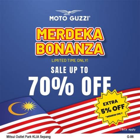 Moto Guzzi Merdeka Bonanza Sale Up To 70 OFF At Mitsui Outlet Park