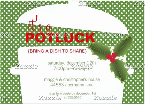 Holiday Potluck Invitation Wording