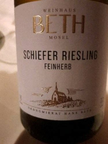 Hans Beth Schiefer Riesling Feinherb Vivino Italia