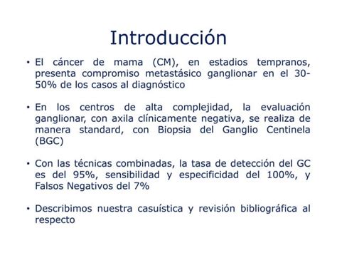 Biopsia de ganglio centinela técnica combinada en cáncer de mama PPT