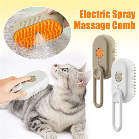 Steamy Cat Brush 3 in 1 Electric Anti-splashing Cat Brush with Steam ...