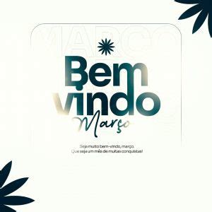 Social Media Bem vindo Março PSD Editável download Designi