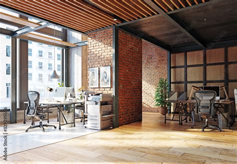 Contemporary Loft Office Stock Photo Adobe Stock