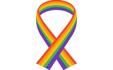 Premium Vector | LGBT ribbon rainbow colored human rights ribbon