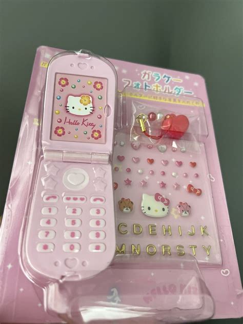 Hello Kitty Sanrio Flip Phone Pink Toy Photo Holder Kawaii Rare