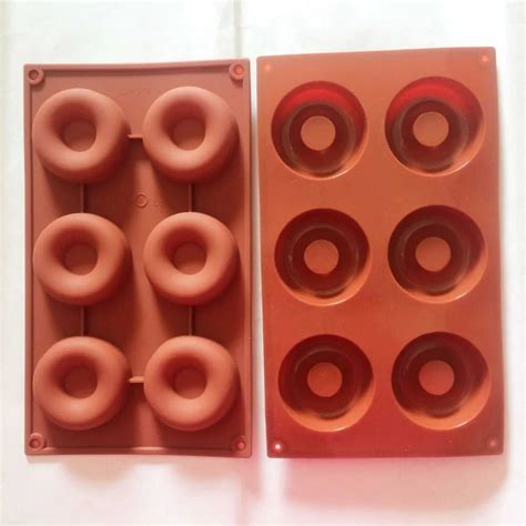 6 Cavity Savarin Doughnut Donut Silicone Mold Baking Pan Cake