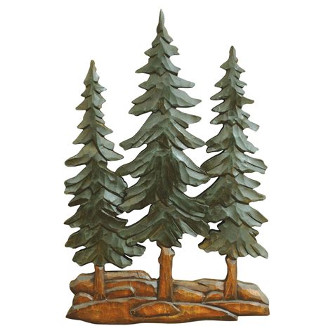 Pine Trees Wood Carving Wall Art | Black Forest Decor