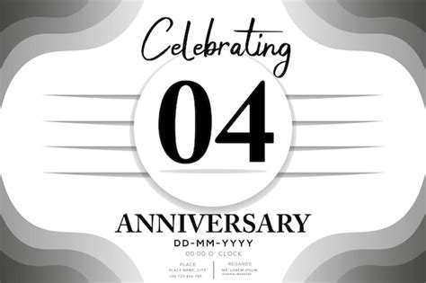 Premium Vector 04th Year Anniversary Logotype With Multiple Line