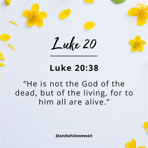 Luke 20 God Of The Living And While We Wait