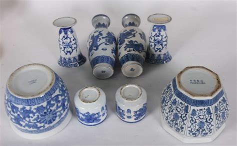 Oito Pe As Diversas De Porcelana Oriental Azul Galeria Alphaville