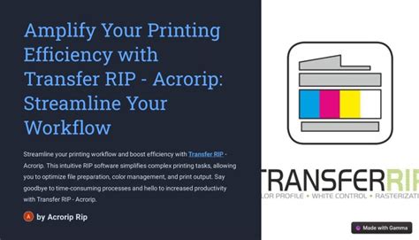 PPT Amplify Your Printing Efficiency With Transfer RIP Acrorip