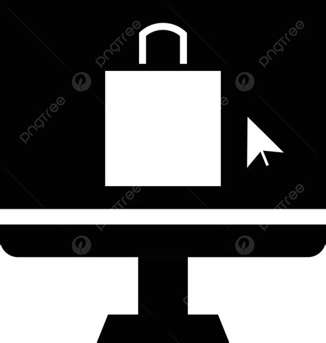 Glyph Icon Or Symbol Of Online Shopping Symbol Price B W Vector Symbol