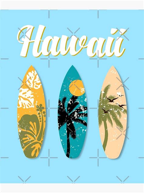 "Hawaii - Vintage Surfboards Aloha Surfing" Poster by jadespear | Redbubble