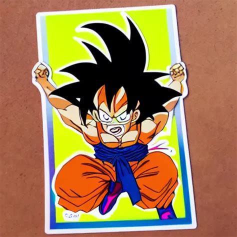 Die Cut Sticker Goku One Piece Style Splatter Paint Stable