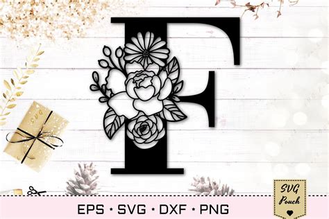 Floral Letter F Svg Flower F Monogram Font Initial Svg 549562 Cut Files Design Bundles